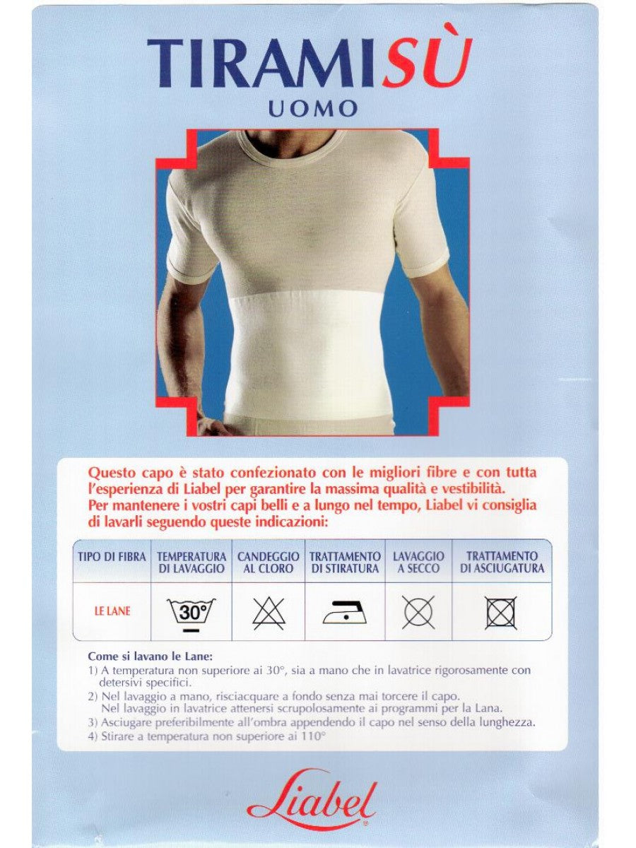 Liabel Men's T-Shirt with Wool Cotton Lumbar Support Band