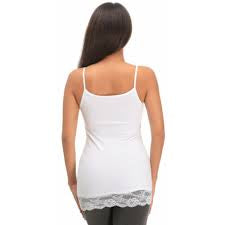 Canotta Donna Jadea 4328 spalla larga e spalla sottile in cotone elasticizzato inserti in pizzo