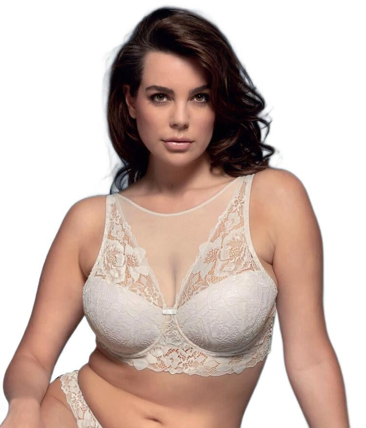 Top reggiseno imbottito tutto pizzo e tulle Lormar YourBody Star Top Coppa B