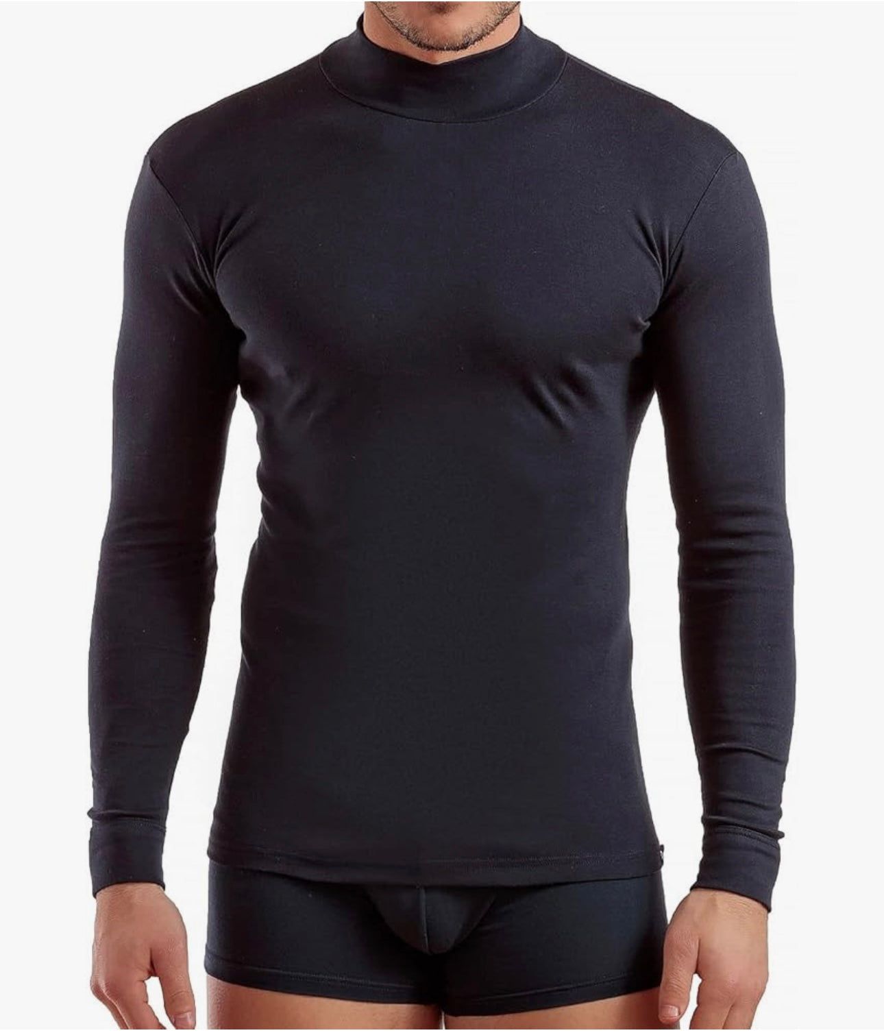 Enrico Coveri ET1205 Men's Long Sleeve Warm Cotton Interlock Turtleneck