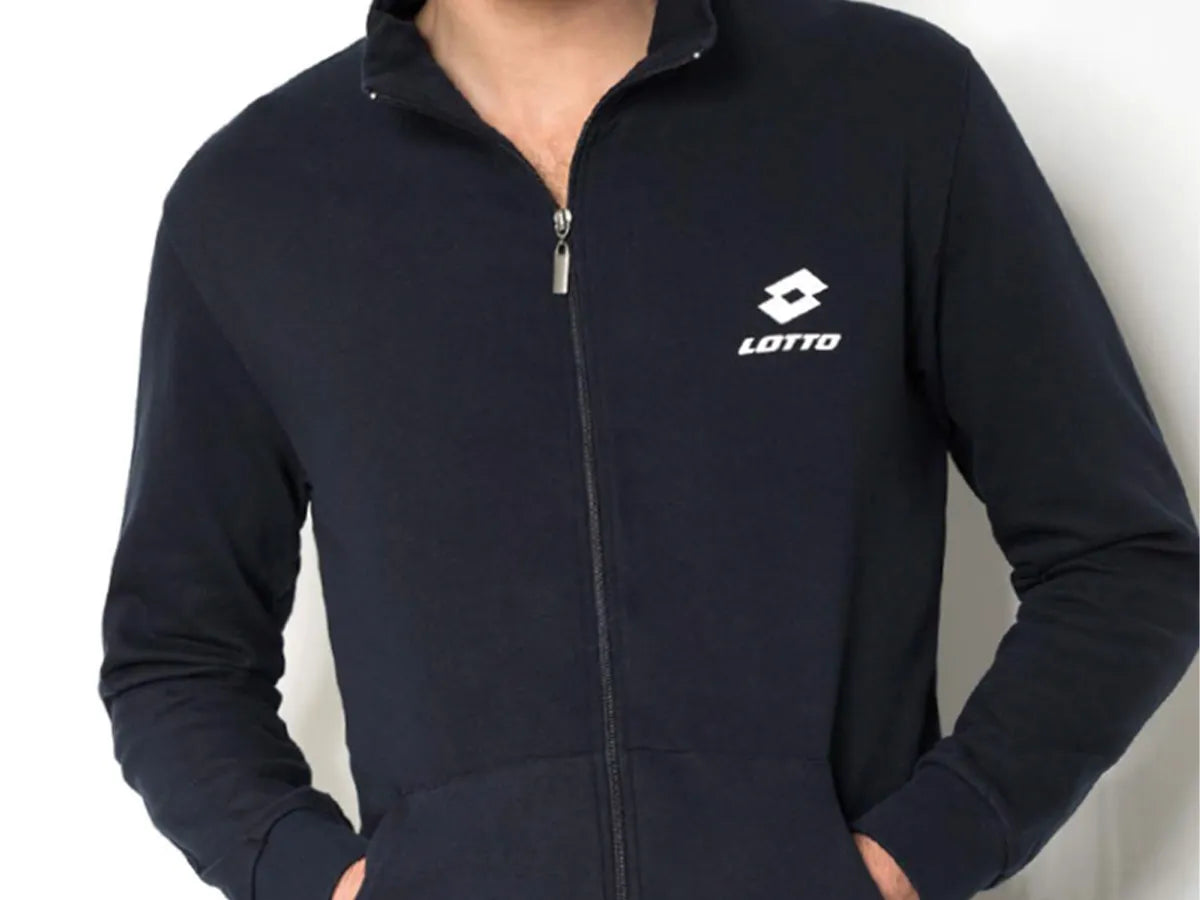 Felpa uomo manica lunga in cotone garzato full zip LA1103 Lotto