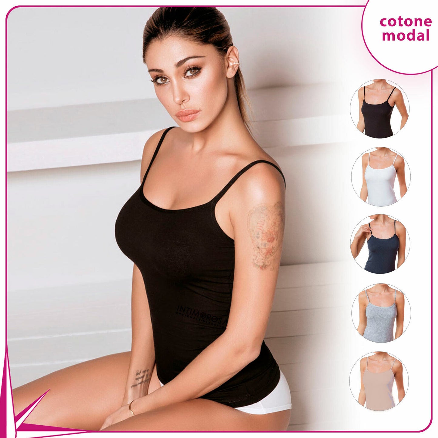 Canotta donna cotone elasticizzato Jadea 4179