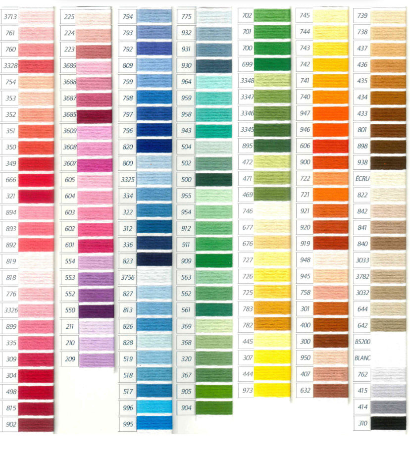 Colored embroidery cotton title 25