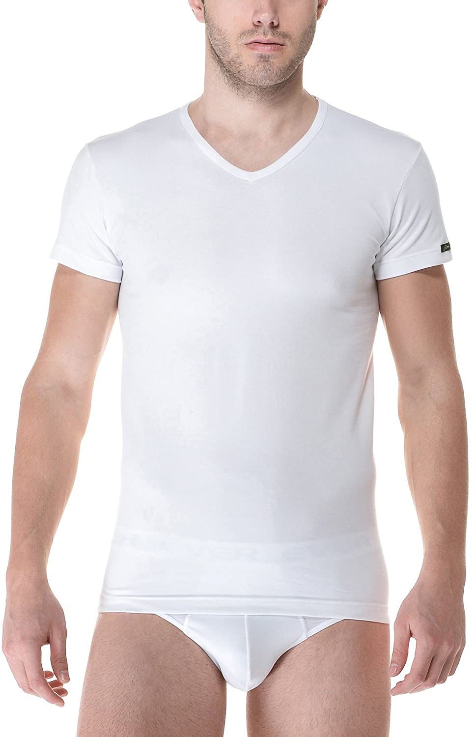 Maglia uomo scollo V cotone elasticizzato