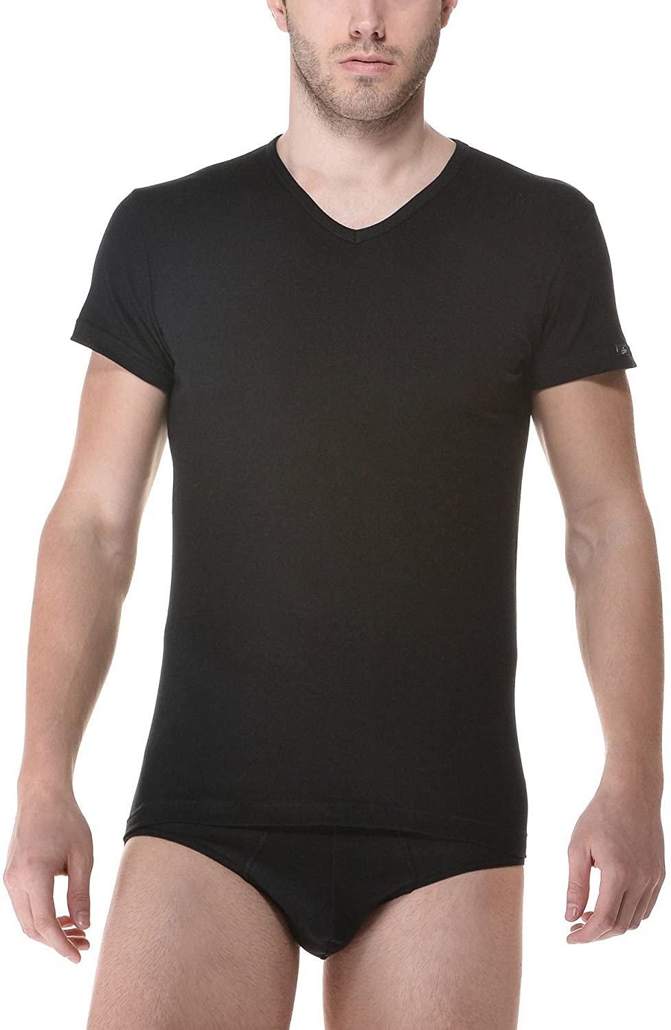 Maglia uomo scollo V cotone elasticizzato